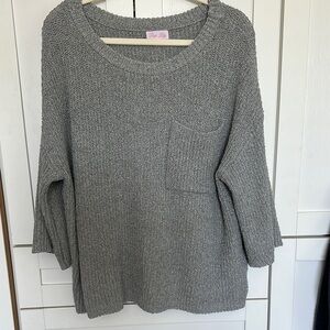 Heather Gray oversized Crew Neck Sweater
